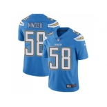 Nike Los Angeles Chargers #58 Uchenna Nwosu Electric Blue Alternate Men Stitched NFL Vapor Untouchable Limited Jersey