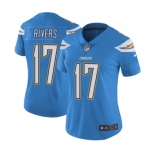 Women's Los Angeles Chargers #17 Philip Rivers Electric Blue Alternate Vapor Untouchable Limited Player Football Jersey