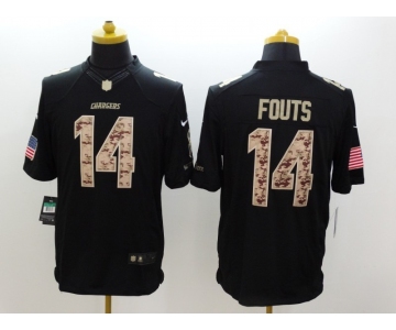 nike nfl jerseys san diego chargers #14 fouts black[salute to service limited]