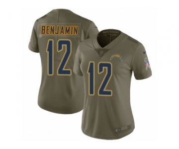 Women Nike Los Angeles Chargers #12 Travis Benjamin Limited Olive 2017 Salute to Service NFL Jersey