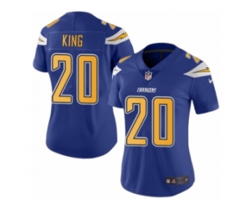 Women Nike Los Angeles Chargers #20 Desmond King Limited Electric Blue Rush Vapor Untouchable NFL Jersey