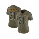 Women Nike Los Angeles Chargers #21 LaDainian Tomlinson Olive Stitched NFL Limited 2017 Salute to Service Jersey