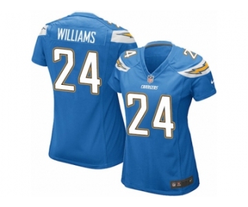 Women Nike Los Angeles Chargers #24 Trevor Williams Game Electric Blue Alternate NFL Jersey