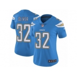 Women Nike Los Angeles Chargers #32 Branden Oliver Electric Blue Alternate Vapor Untouchable Limited Player NFL Jersey