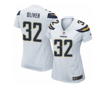 Women Nike Los Angeles Chargers #32 Branden Oliver Game White NFL Jersey