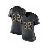 Women Nike Los Angeles Chargers #32 Branden Oliver Limited Black 2016 Salute to Service NFL Jersey