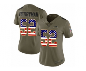 Women Nike Los Angeles Chargers #52 Denzel Perryman Limited Olive USA Flag 2017 Salute to Service NFL Jersey