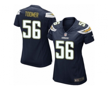 Women Nike Los Angeles Chargers #56 Korey Toomer Game Navy Blue Team Color NFL Jersey