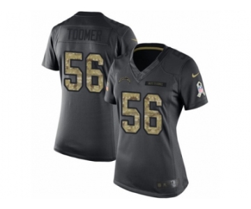 Women Nike Los Angeles Chargers #56 Korey Toomer Limited Black 2016 Salute to Service NFL Jersey