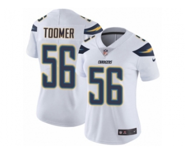 Women Nike Los Angeles Chargers #56 Korey Toomer White Vapor Untouchable Limited Player NFL Jersey