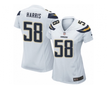 Women Nike Los Angeles Chargers #58 Nigel Harris Game White NFL Jersey