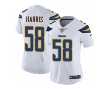 Women Nike Los Angeles Chargers #58 Nigel Harris White Vapor Untouchable Limited Player NFL Jersey