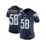 Women Nike Los Angeles Chargers #58 Uchenna Nwosu Navy Blue Team Color Stitched NFL Vapor Untouchable Limited Jersey