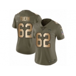 Women Nike Los Angeles Chargers #62 Max Tuerk Limited Olive Gold 2017 Salute to Service NFL Jersey