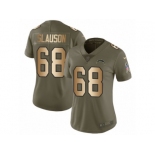 Women Nike Los Angeles Chargers #68 Matt Slauson Limited Olive Gold 2017 Salute to Service NFL Jersey