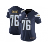 Women Nike Los Angeles Chargers #76 Russell Okung Navy Blue Team Color Stitched NFL Vapor Untouchable Limited Jersey