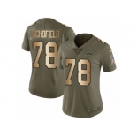 Women Nike Los Angeles Chargers #78 Michael Schofield Limited Olive old 2017 Salute to Service NFL Jersey