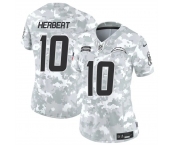 Women's Los Angeles Chargers #10 Justin Herbert 2024 F.U.S.E Arctic Camo Salute To Service Limited Stitched Football Jersey