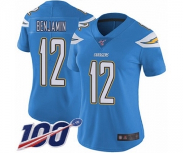 Women's Los Angeles Chargers #12 Travis Benjamin Electric Blue Alternate Vapor Untouchable Limited Player 100th Season Football Jersey