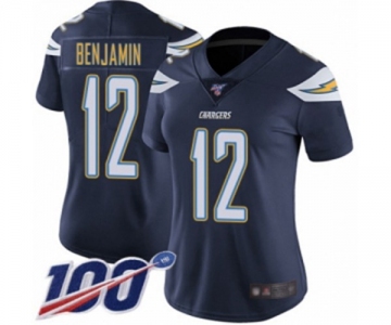 Women's Los Angeles Chargers #12 Travis Benjamin Navy Blue Team Color Vapor Untouchable Limited Player 100th Season Football Jersey