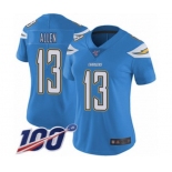 Women's Los Angeles Chargers #13 Keenan Allen Electric Blue Alternate Vapor Untouchable Limited Player 100th Season Football Jersey