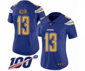 Women's Los Angeles Chargers #13 Keenan Allen Limited Electric Blue Rush Vapor Untouchable 100th Season Football Jersey