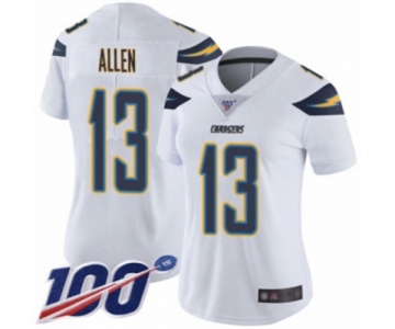 Women's Los Angeles Chargers #13 Keenan Allen White Vapor Untouchable Limited Player 100th Season Football Jersey