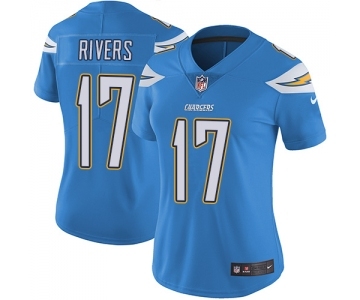 Women's Los Angeles Chargers #17 Philip Rivers Electric Blue Alternate Vapor Untouchable Limited Player Football Jersey