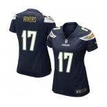 Women's Los Angeles Chargers #17 Philip Rivers Game Navy Blue Team Color Football Jersey