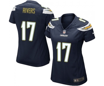 Women's Los Angeles Chargers #17 Philip Rivers Game Navy Blue Team Color Football Jersey