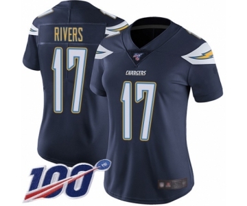 Women's Los Angeles Chargers #17 Philip Rivers Navy Blue Team Color Vapor Untouchable Limited Player 100th Season Football Jersey