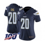 Women's Los Angeles Chargers #20 Desmond King Navy Blue Team Color Vapor Untouchable Limited Player 100th Season Football Jersey