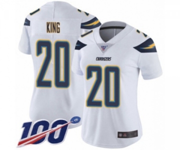 Women's Los Angeles Chargers #20 Desmond King White Vapor Untouchable Limited Player 100th Season Football Jersey