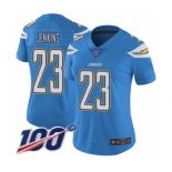 Women's Los Angeles Chargers #23 Rayshawn Jenkins Electric Blue Alternate Vapor Untouchable Limited Player 100th Season Football Jersey