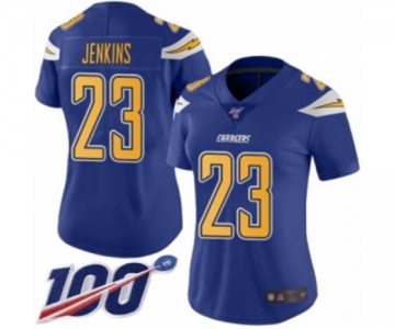 Women's Los Angeles Chargers #23 Rayshawn Jenkins Limited Electric Blue Rush Vapor Untouchable 100th Season Football Jersey