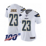 Women's Los Angeles Chargers #23 Rayshawn Jenkins White Vapor Untouchable Limited Player 100th Season Football Jersey