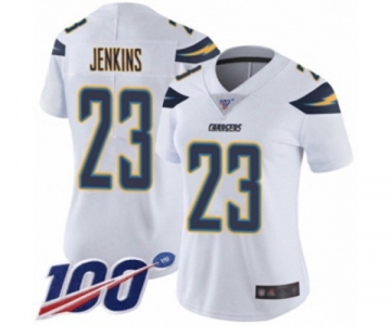 Women's Los Angeles Chargers #23 Rayshawn Jenkins White Vapor Untouchable Limited Player 100th Season Football Jersey