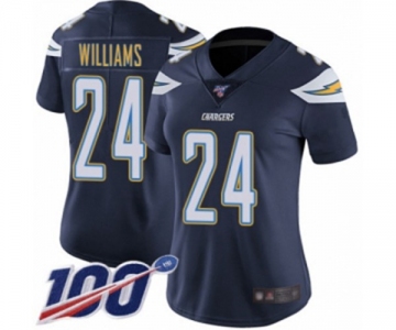 Women's Los Angeles Chargers #24 Trevor Williams Navy Blue Team Color Vapor Untouchable Limited Player 100th Season Football Jersey