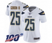 Women's Los Angeles Chargers #25 Melvin Gordon White Vapor Untouchable Limited Player 100th Season Football Jersey