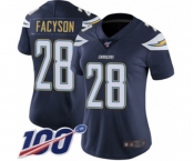 Women's Los Angeles Chargers #28 Brandon Facyson Navy Blue Team Color Vapor Untouchable Limited Player 100th Season Football Jersey