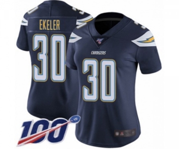 Women's Los Angeles Chargers #30 Austin Ekeler Navy Blue Team Color Vapor Untouchable Limited Player 100th Season Football Jersey