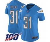 Women's Los Angeles Chargers #31 Adrian Phillips Electric Blue Alternate Vapor Untouchable Limited Player 100th Season Football Jersey