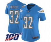 Women's Los Angeles Chargers #32 Nasir Adderley Electric Blue Alternate Vapor Untouchable Limited Player 100th Season Football Jersey