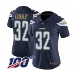 Women's Los Angeles Chargers #32 Nasir Adderley Navy Blue Team Color Vapor Untouchable Limited Player 100th Season Football Jersey