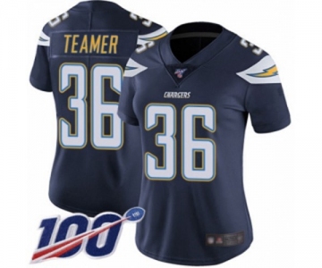 Women's Los Angeles Chargers #36 Roderic Teamer Navy Blue Team Color Vapor Untouchable Limited Player 100th Season Football Jersey