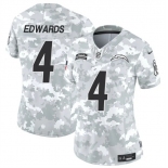 Women's Los Angeles Chargers #4 Gus Edwards 2024 F.U.S.E Arctic Camo Salute To Service Limited Stitched Football Jersey