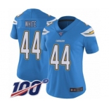 Women's Los Angeles Chargers #44 Kyzir White Electric Blue Alternate Vapor Untouchable Limited Player 100th Season Football Jersey