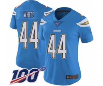 Women's Los Angeles Chargers #44 Kyzir White Electric Blue Alternate Vapor Untouchable Limited Player 100th Season Football Jersey