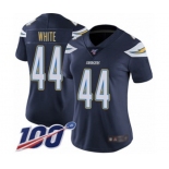 Women's Los Angeles Chargers #44 Kyzir White Navy Blue Team Color Vapor Untouchable Limited Player 100th Season Football Jersey