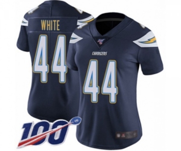 Women's Los Angeles Chargers #44 Kyzir White Navy Blue Team Color Vapor Untouchable Limited Player 100th Season Football Jersey